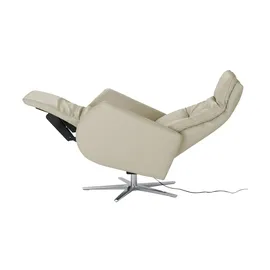 Max Schelling Sessel Elmira Leder 81 x 120 x 92 cm Creme elektrisch, drehbar