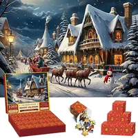 IXYHKB Puzzle Adventskalender 2024, 24 Tage 1008 Teile Puzzles Countdown bis Weihnachtspuzzles, Adventskalender 2024 Puzzle, Puzzle Weihnachten, Weihnachtsgeschenke für Kinder und Erwachsene