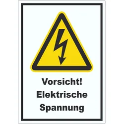 Vorsicht Elektrische Spannung Aufkleber A7 (74x105mm)