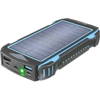 prio Solar Fast Charge Lithium-Ion (Li-Ion) Wireless charging Black (20000 mAh, 20 W, 74 Wh), Powerbank, Schwarz