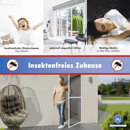 Trendline Insektenschutz-Tür 100 x 210 cm Schwarz/Weiß