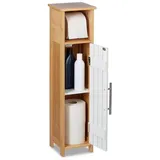 Relaxdays Toilettenpapierhalter stehend Holzoptik Weiß,Hellbraun