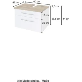 Held Davos 60 x 47 x 41 cm weiß/matt weiß