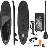 ECD Germany Surfboard Stand Up Paddle SUP Board Maona Paddelboard aufblasbar Schwarz 308 cm