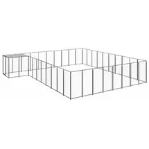 vidaXL Hundezwinger 5,5 m x 5,5 m x 1,1 m Stahl Schwarz