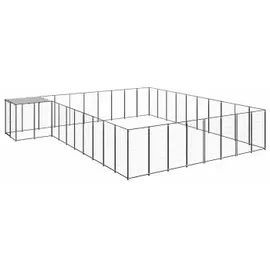 vidaXL Hundezwinger 5,5 m x 5,5 m x 1,1 m Stahl Schwarz