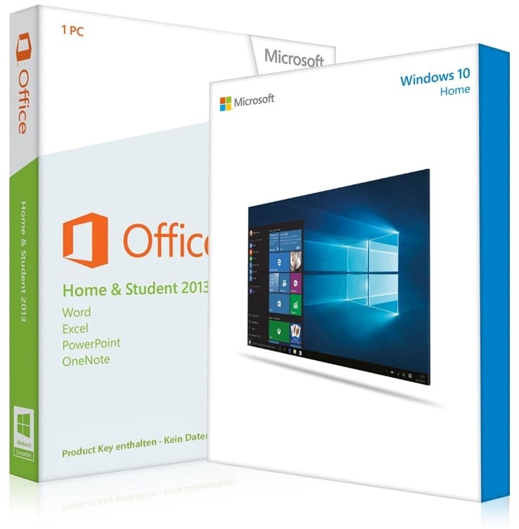 Windows 10 Home + Office 2013 Home & Student 32/64 Bit