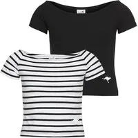 KangaROOS Carmenshirt in ringel+schwarz + Gr.: 176/182