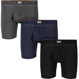 SAXX Underwear Multi-sport Mesh Brief Fly Boxershorts 3 Einheiten - Turbulence / Navy / Black - M