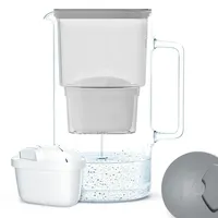 Wessper Wasserfilterkanne aus Glas 2.5 L Kompatibel mit Brita-Wasserfilterkartuschen,