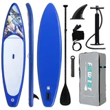 FunWater Stand up paddle Board, SUP Board Set, Stand up Paddle Board,SUP paddle Board,Handpumpe,350x83x15cm, bis150kg - Blau