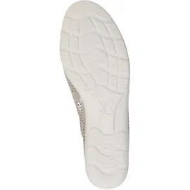 CAPRICE Damen Ballerinas aus Leder mit Lochmuster, Beige (Taupe Metallic), 40 EU