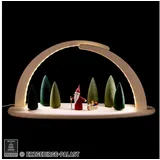 Seiffener Volkskunst Schwibbogen Weihnachtswichtel und LED Beleuchtung BxHxT 42x21x13cm NEU | Bunt