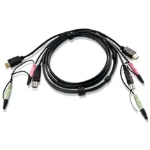 ATEN 2L-7D02UH HDMI KVM Anschlusskabel, USB 2.0, schwarz, 1,8 m
