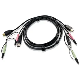 ATEN 2L-7D02UH HDMI KVM Anschlusskabel, USB 2.0, schwarz, 1,8 m