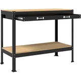vidaXL Werkbank Schwarz 114 x 54 x 145 cm Sperrholz und Metall
