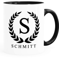 SpecialMe® Namenstasse personalisierte Kaffee-Tasse mit Namen und Initiale Monogramm persönliche Geschenke mit Namen Inner-Schwarz Keramik-Tasse