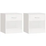 vidaXL Nachtschrank 2-teilig 4200 x 30,5 x 38 cm Weiß
