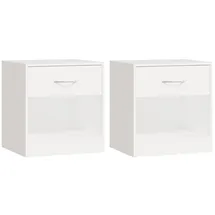 vidaXL Nachtschrank 2-teilig 4200 x 30,5 x 38 cm Weiß