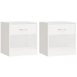 vidaXL Nachtschrank 2-teilig 4200 x 30,5 x 38 cm Weiß