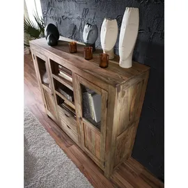 MASSIVMOEBEL24.DE Highboard 140 x 120 x 40 cm Grau
