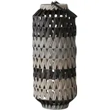 Boltze Windlicht LORIN Kunststoffgeflecht Grau/Beige