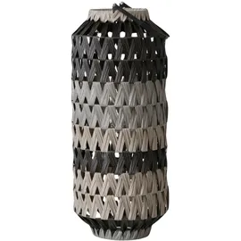 Boltze Windlicht LORIN Kunststoffgeflecht Grau/Beige