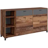 MID.YOU Sideboard Anthrazit, braun / 160x85x40 cm