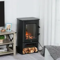 Homcom Elektrokamin mit Thermostat schwarz