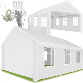 Tectake Pavillon 6 x 4 m mit Seitenteile weiß