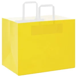 vidaXL Papiertragetaschen 250 Stk mit Henkeln Gelb 32x22x24 cm 4102015