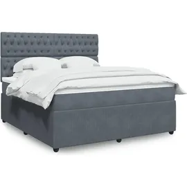 vidaXL Boxspringbett 180 x 200 cm Dunkelgrau