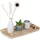 Relaxdays Teelichthalter Set Zen Garten Holz Beige/Weiß