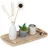 Relaxdays Teelichthalter Set Zen Garten Holz Beige/Weiß