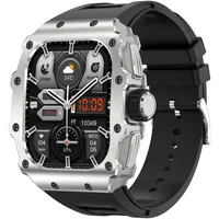 Militär Smartwatch Herren mit Telefonfunktion für Android iOS 1.95 Zoll AMOLED Touchscreen Fitnessuhr Blutdruck Herzfrequenz Schlafmonitor IP68 Wasserdicht Outdoor Sportuhr Langer Akku 123 Sportmodi