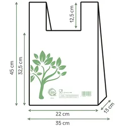Hemdchenbeutel Home Compost “Be Eco!” 35x45cm 17,5μm (1.000 Stück)