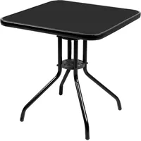 Mojawo, Gartentisch + Balkontisch, Bistro Sitzgarnitur Bistrogarnitur 5-teilig Tisch Schwarz / Stuhl (60 cm)