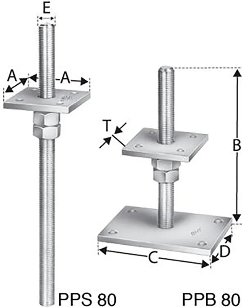 Simpson Strong-Tie Strong Tie SST Stützenfüß PPB80G (Inh. 10 Stück)