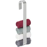 Relaxdays Handtuchhalter ohne Bohren, Edelstahl, 45 cm, Selbstklebende Handtuchstange, Gästehandtuchhalter Bad, Silber