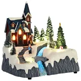 vidaXL Weihnachtsdorf Dekoration Mehrfarbig 20,5 x 17 x 21 cm
