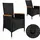 CASARIA Polyrattan Gartenstuhl 63 x 68 x 108 cm schwarz 2 St.