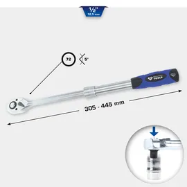 BRILLIANT TOOLS Teleskop-Umschaltknarre 305-445mm (BT022992)