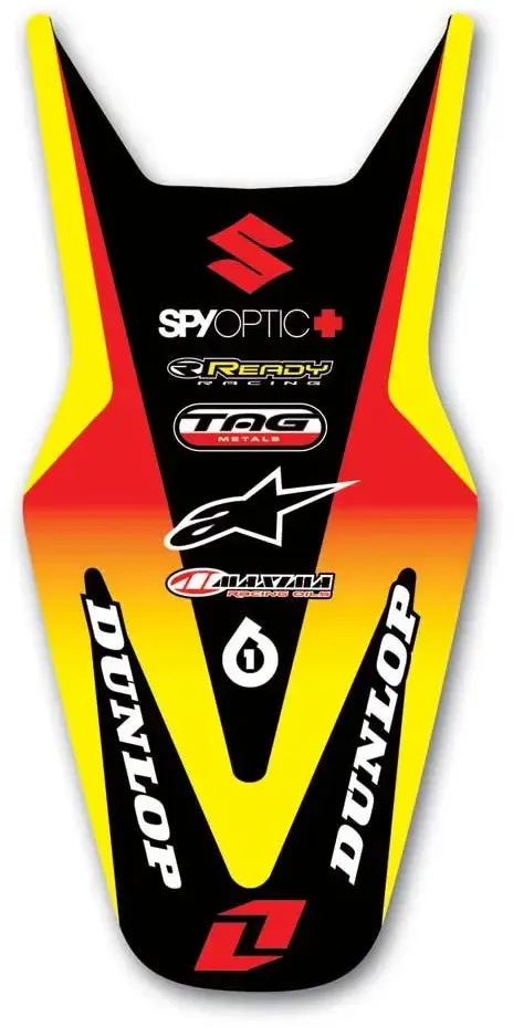One Industries Suzuki Rm-z250 07-09 Rear Fender Grafik-kit - Yellow / Black / Red - One Size