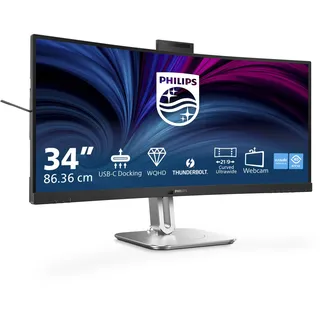 Philips 34B2U6603CH 86,4cm (34") UWQHD VA Office Monitor Curved 21:9 HDMI/DP/TB4 PD100W 120Hz