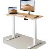 Desktronic HomeOne Höhenverstellbarer Schreibtisch Weiß - Eiche 120x60cm