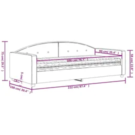 vidaXL Tagesbett mit Matratze Blau 90x200 cm Samt1847423