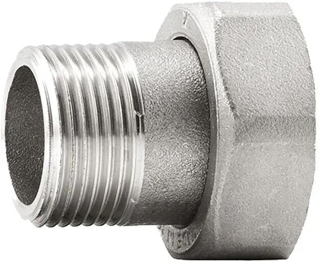 Barberi Verschraubung mit beweglicher Überwurfmutter und Flachdichtung, vernickelt G 1 1/4'' AG-G 1 1/2'' ÜWM