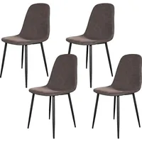 Hti-Living Esszimmerstuhl Kunstleder 4er Set Savannah Antikbraun