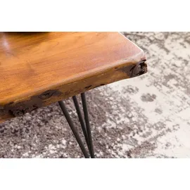 FineBuy Couchtisch Baumkante Braun Sheesham 56 x 38 x 51 cm