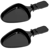 Piebert 2x 27041 Raclette Pfännchen Oval für Klarstein Princess Tristar Tefal BxLxH: 10x19,7x1,4cm Antihaftbeschichtet